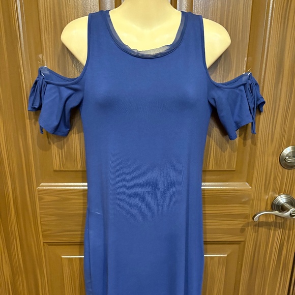 WHBM Navy Blue Sheath Dress Cold Shoulder Women's XS - Picture 1 of 8